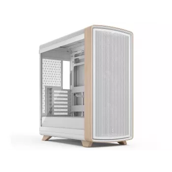 Fractal Design Summit Chalk White TG Clear Tint vidutinio bokšto korpusas su tikro ąžuolo priekine panele