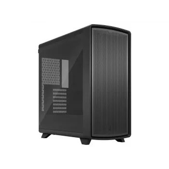 Fractal Design Summit Blackout TG Light Tint vidutinio bokšto kompiuterio korpusas - anglies juodos spalvos su tikro riešutmedžio medžio priekine panele, grūdinto stiklo šonine panele, 2x Aspect 14 PWM ventiliatoriais