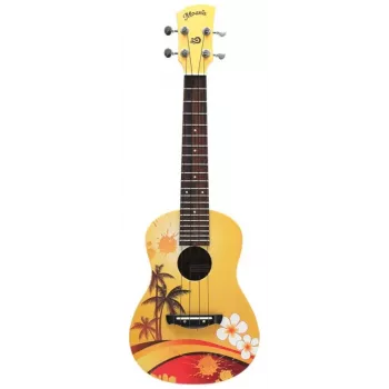 Moana M-100 Palm Trees koncertinė ukulelė, raudonmedžio (mahogany) korpusas su Aquila stygomis