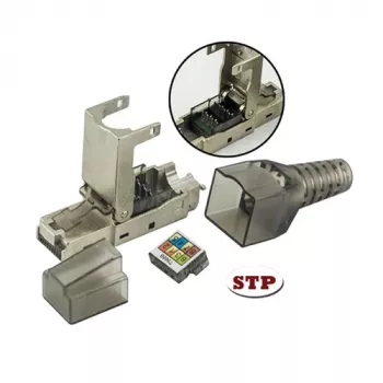Techly 101911 Cat.6a STP berankis RJ45 modulinis jungiklis, 10G, cinko lydinys, 22-26 AWG