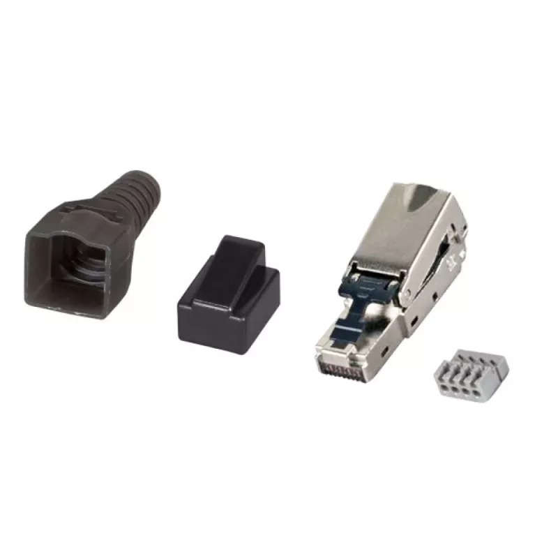 Techly 101911 Cat.6a STP berankis RJ45 modulinis jungiklis, 10G, cinko lydinys, 22-26 AWG