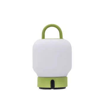 KOODUU įkraunama lempa LOOME Lime - nešiojama LED stalinė lempa, 3 pakopų liečiamas reguliavimas, IP44 atspari purslams, USB-C