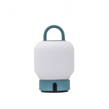 KOODUU LOOME turkiozės atspalvio įkraunamas stalo šviestuvas su 3 pakopų lietimui jautriu reguliavimu, 200 lm šiltos baltos šviesos LED, USB-C, IP44 atsparus purslams, su integruota rankena
