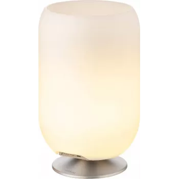 KOODUU LED lempa su garsiakalbiu ir aušintuvu Atmos sidabrinė