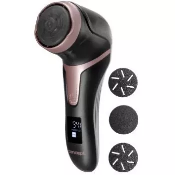 CONCEPT Electric Foot File PN3020 Juoda – Įkraunamas nuospaudų šalintuvas su 2 kvarciniais voleliais, 90 minučių belaidžio veikimo