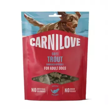 CARNILOVE Dog Soft Snack Upėtakis su krapais 200 g – bekvapiai mokymo skanėstai visų veislių šunims