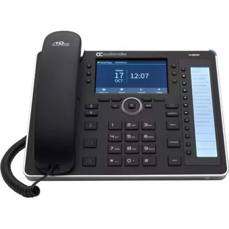 AudioCodes 445HD VoIP telefonas su skambučio numerio rodymu ir laukiančiu skambučiu