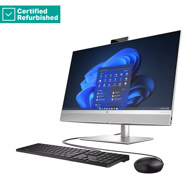 RENEW SILVER HP Elite 870 G9 AIO 27 colių All-in-One kompiuteris - i9-14900, 64GB, 2TB SSD, 27 QHD Nejutiklinis AG, reguliuojamo aukščio, USB pelė, Win 11 Pro, 1 metai