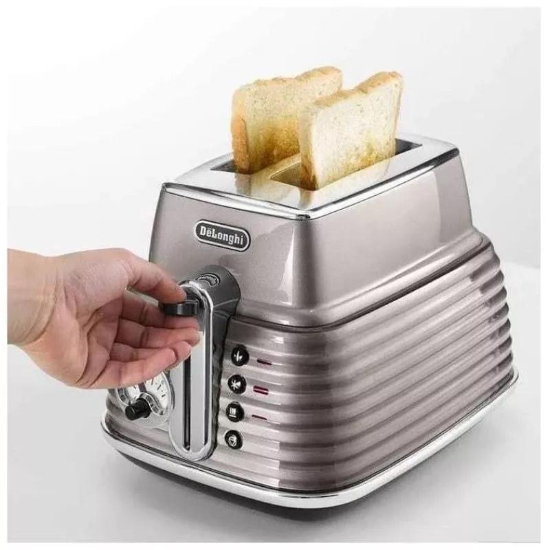 De'Longhi Scultura CTZ2103BG 900 W 2 padėklių skrudintuvas, šampano aukso