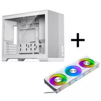 Phanteks XT M3 Mini korpusas su 3x D30 PWM D-RGB ventiliatoriais, baltas
