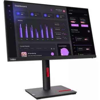Monitorius Lenovo T24i-30 23,8 colio Full HD IPS su USB stotele, aukščio reguliavimu, juodas