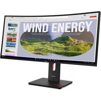 Lenovo T34WD-40 34 colių lenktas UWQHD VA monitorius su USB-C 90W, KVM ir Ethernet