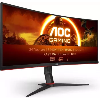 Monitorius AOC CU34G2XP 34 colių lenktas UWQHD 144Hz FreeSync Premium