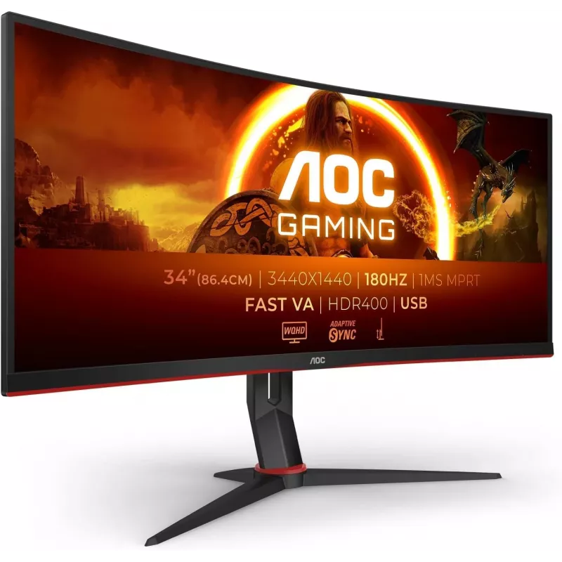Monitorius AOC CU34G2XP 34 colių lenktas UWQHD 144Hz FreeSync Premium (atnaujinta prekė)