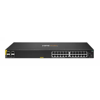 HPE Aruba Networking CX 6000 24 prievadų Gigabit PoE+ valdomas komutatorius su 4 SFP 1G prievadais, 370W