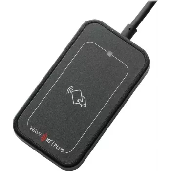 RF IDeas WAVE ID Plus Mini klaviatūros emuliacijos iClass ID/SE/SEOS juodos spalvos USB skaitytuvas