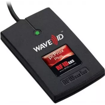 RF IDeas WAVE ID Plus Keystroke RA FactoryTalk V2 125 kHz / 13,56 MHz juodos spalvos paviršiaus montavimo RFID skaitytuvas
