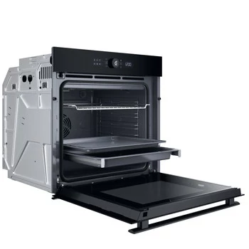 WHIRLPOOL WOI4S8PM1SB įmontuojama elektrinė orkaitė, 73 L, pirolizė, 6th SENSE, juoda, energijos klasė A+