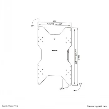 NeomoUNTS WL85-515BL16 plokščiaekranis laikiklis prie sienos (pasukamas) 1 ekranui, juodas