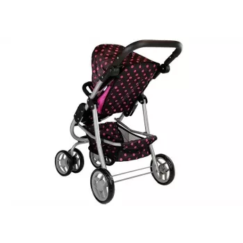 2-in-1 vežimėlis su krepšiu-lovykle Black-Pink 7706 Lean Toys