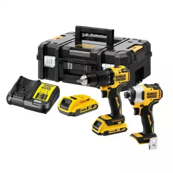DEWALT 18V kombinuotas rinkinys DCK2060L2T (DCD778 plaktukinis gręžtuvas + DCF787 smūginis suktuvas) 2x 3,0 Ah Li-Ion akumuliatoriai, įkroviklis, TSTAK II dėklas