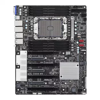ASRock C621A WS pagrindinė plokštė – Intel C621A mikroschemų rinkinys – LGA4189 lizdas – CEB formos faktorius – 8x DDR4 DIMM – 2x 10GbE LAN – IPMI