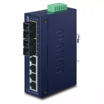 PLANET ISW-621TS15 Industrial Unmanaged L2 Fast Ethernet Switch su 4x 10/100 + 2x 100Base-FX SC Multi-mode, DIN-Rail/Wall-Mount, -40 iki 75°C