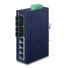 PLANET ISW-621TS15 Industrial Unmanaged L2 Fast Ethernet Switch su 4x 10/100 + 2x 100Base-FX SC Multi-mode, DIN-Rail/Wall-Mount, -40 iki 75°C