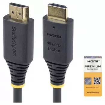 StarTech.com 1.5m Premium Certified High Speed HDMI kabelis, 4K60Hz, juodas