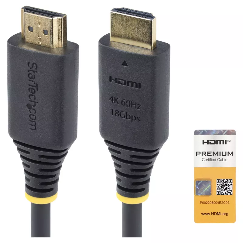 StarTech.com 1,5m Premium Certified High Speed HDMI kabelis, 4K60Hz, juodas