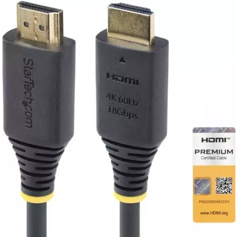 StarTech.com 1,5m Premium Certified High Speed HDMI kabelis, 4K60Hz, juodas