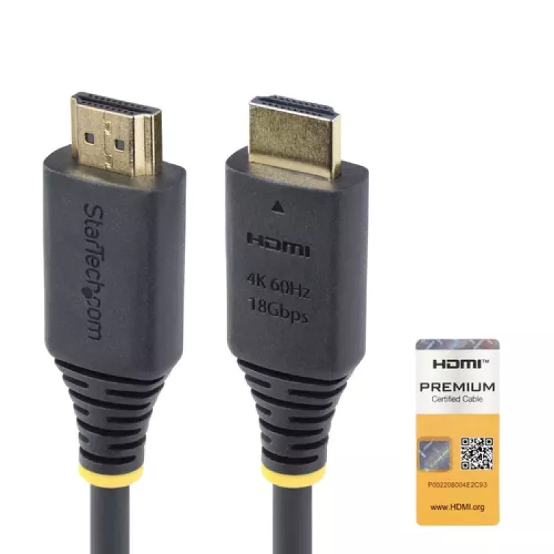StarTech.com 1,5m Premium Certified High Speed HDMI kabelis, 4K60Hz, juodas