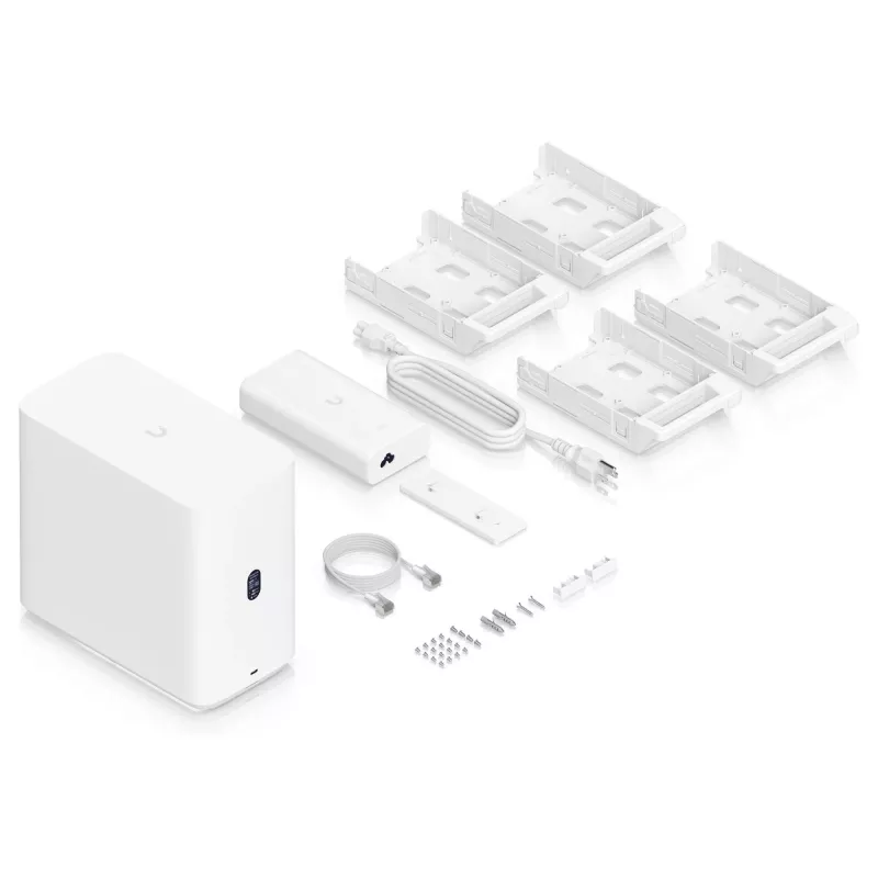 Ubiquiti UNAS-4-W 4 skyrių NAS serveris, baltas, 4GB RAM, 1x 2.5GbE, 1x USB-C