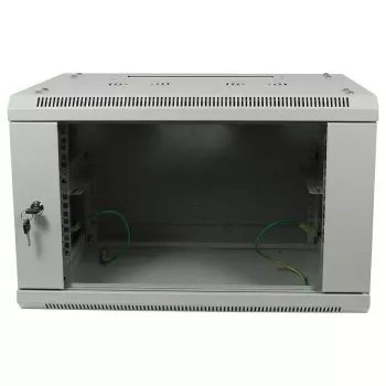 ALLNET 19 inch sieninis spintos korpusas 9U 1-dalis gylis 450mm šviesiai pilkas plokščios pakuotės SMA serija