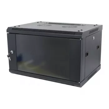 ALLNET 19 inch sieninis stovo korpusas 12U 1-dalis gylis 450mm juodas išardytas plokščias pakuotės SMA serija