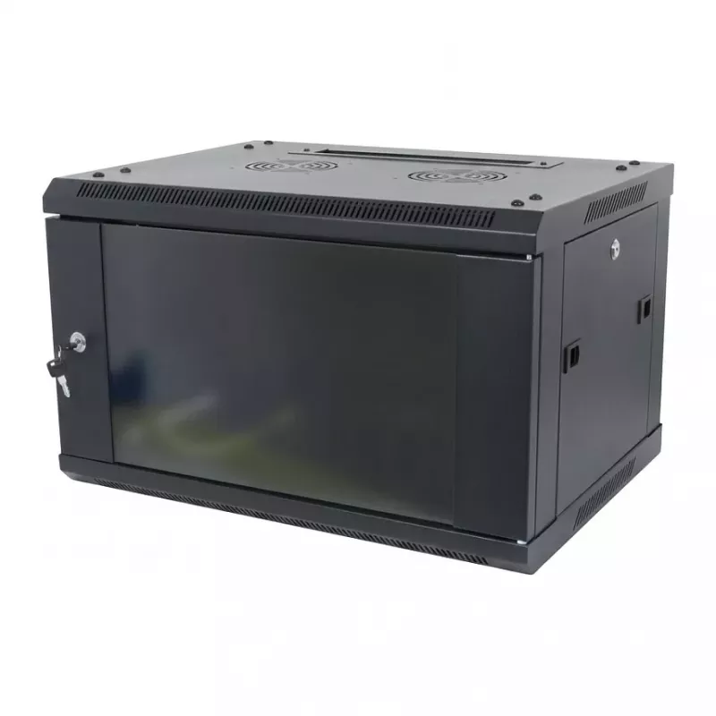 ALLNET 19 inch sieninis stovo korpusas 12U 1-dalis gylis 450mm juodas išardytas plokščias pakuotės SMA serija