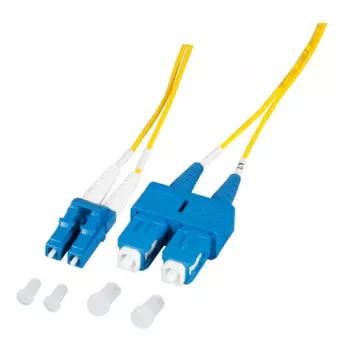 EFB Elektronik O0360.1-1.2 Skaidulinio ryšio jungiamasis laidas 1 m LC Duplex – SC Duplex OS2 vienmodis geltonas