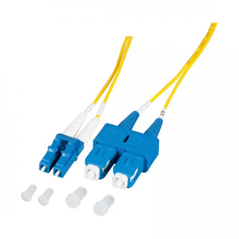 EFB Elektronik O0360.1-1.2 Skaidulinio ryšio jungiamasis laidas 1 m LC Duplex – SC Duplex OS2 vienmodis geltonas
