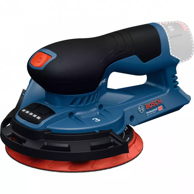 Bosch Professional GEX 12V-150-3 belaidis orbitinis šlifuoklis (12 V, 150 mm, bešepetėlis EC variklis, L-BOXX dėkle)