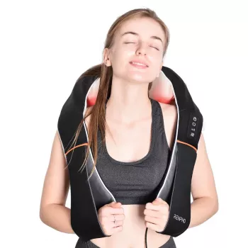 RENPHO U-Neck 1 Shiatsu kaklo ir pečių masažuoklis su šildymu, 8 dviejų krypčių besisukantys mazgai, 3 greičio lygiai, juodas