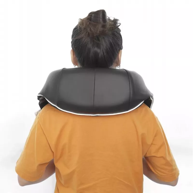 RENPHO U-Neck 1 Shiatsu kaklo ir pečių masažuoklis su šildymu, 8 dviejų krypčių besisukantys mazgai, 3 greičio lygiai, juodas