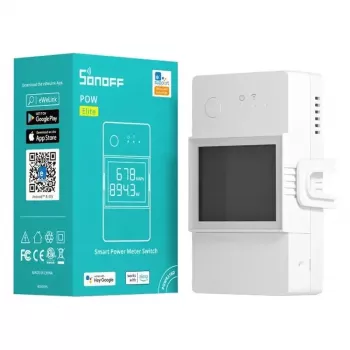 Sonoff POWR316D WiFi išmanusis energijos matuoklis su jungikliu, 16A, 3500W, LCD ekranas, veikia su Alexa ir Google Home