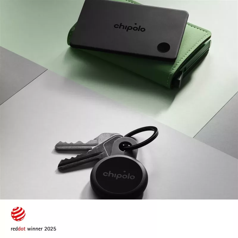 „Chipolo CARD & LOOP“ belaidžių Bluetooth sekimo įrenginių rinkinys, tinkamas „iOS“ ir „Android“, anglies spalvos