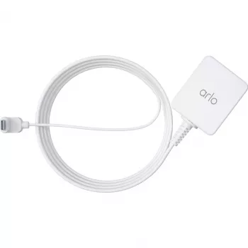 ARLO USB įkrovimo adapteris su Euro kištuku į USB-C 7,6 m lauko naudojimui, baltas
