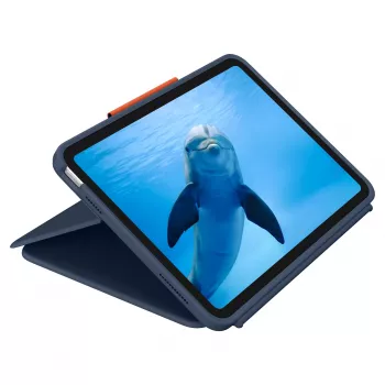 Logitech Rugged Combo 4 Touch klaviatūros dėklas su jutikliniu kilimėliu, skirtas Apple iPad 10th Generation – Classic Blue – Pan Nordic QWERTY