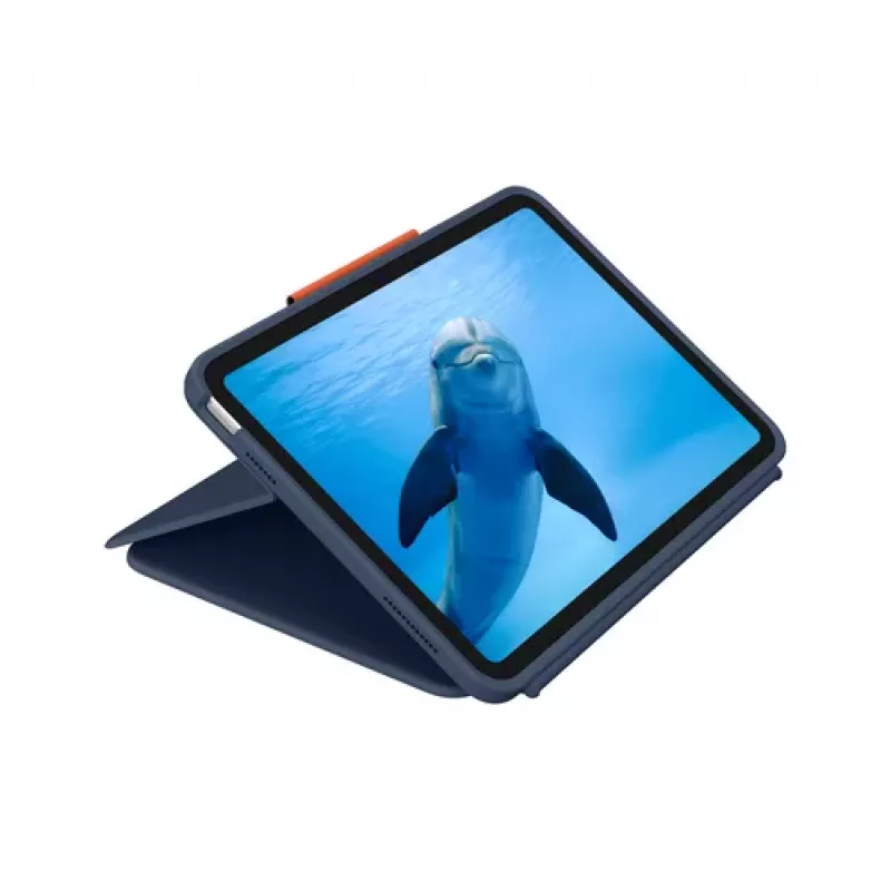 Logitech Rugged Combo 4 Touch klaviatūros dėklas su jutikliniu kilimėliu, skirtas Apple iPad 10th Generation – Classic Blue – Pan Nordic QWERTY