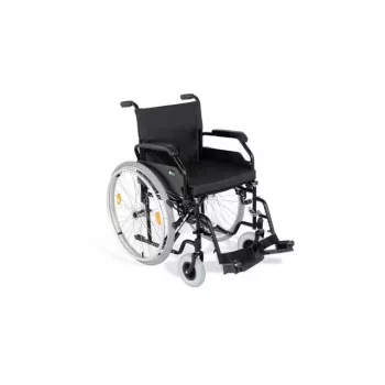 REHA FUND Steel Wheelchair RF-1/45/PN/CZA-624/PU - Rankinis invalido vežimėlis, 45 cm sėdynės plotis, 120 kg talpa, juodas