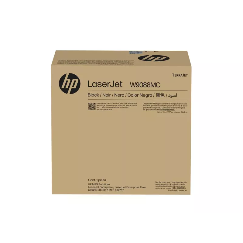 HP W9088MC Juodas valdomas „LaserJet“ dažų kasetė