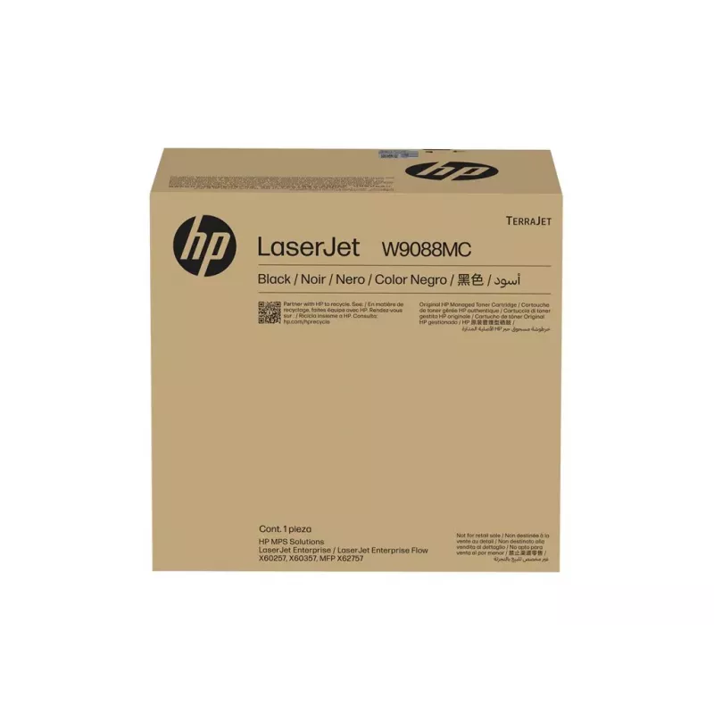 HP W9088MC Juodas valdomas „LaserJet“ dažų kasetė