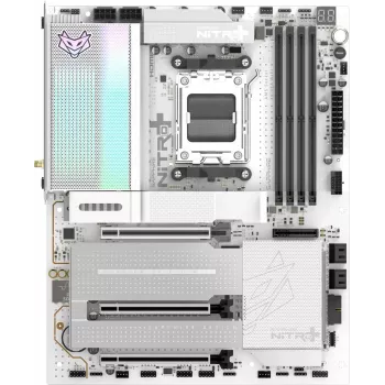 Pagrindinė plokštė SAPPHIRE NITRO+ X870EA PHANTOMLINK P.E, AMD X870E, Socket AM5, DDR5, Wi-Fi 7, balta/juoda